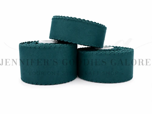 Scallop Ribbon, TEAL, Wavy Edge Ribbon, Grosgrain, Hair Bow Ribbon, Wedding Decor, Gift Wrapping, Scrapbooking, Wholesale, PER YARD