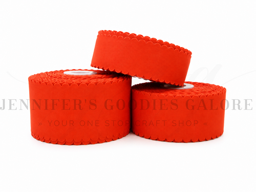 Scallop Ribbon, MANDARIN ORANGE, Wavy Edge Ribbon, Grosgrain, Hair Bow Ribbon, Wedding Decor, Gift Wrapping, Scrapbooking, Wholesale, PER YAR