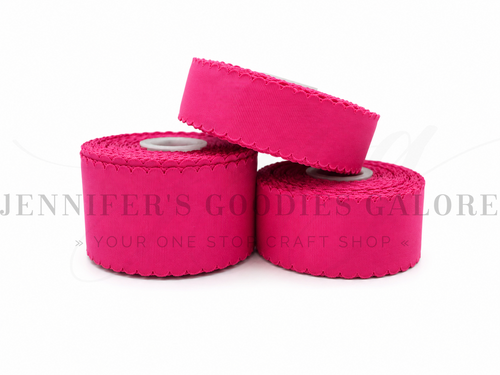 Scallop Ribbon, RASPBERRY ROSE, Wavy Edge Ribbon, Grosgrain, Hair Bow Ribbon, Wedding Decor, Gift Wrapping, Scrapbooking, Wholesale, PER YAR