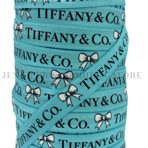 5/8", Tiffany FOE, Custom Printed Elastic, Designer Name Elastic, FOE, Fold Over Elastic, DIY Hair Ties, Elastic Hair Ties, Wholesale Elastic, 3 YARDS