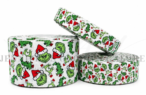 Christmas Ribbon, Grinch Ribbon, Mean One Ribbon, Christmas Movie Ribbon, Hair Bow Ribbon, Ribbon for Crafts, Lanyard Ribbon, PER YARD