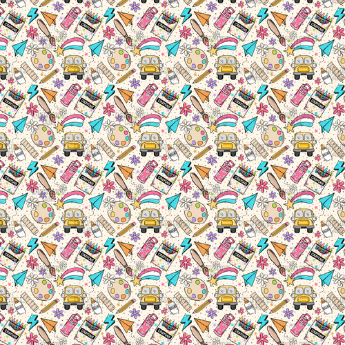 (floralBTS) 9x12", Back to School Synthetic Leather, School Bus, Floral, School Supplies Leather, School Leather, Vinyl, Patent Leather,Key FOB Leather, DIY Hair Bows, 1 Sheet 