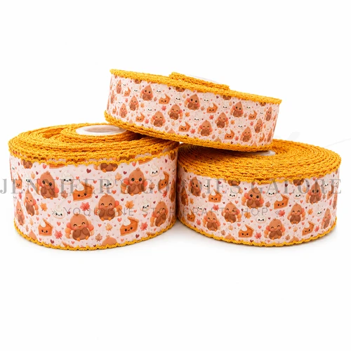 Thankgiving Ribbon, Moonstitch Ribbon, Turkey Ribbon, Pumpkin Pie, Dandelion Stitch, Hair Bow Ribbon, Wholesale, PER YARD