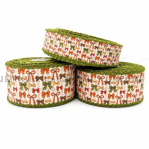 Fall Ribbon, Moonstitch Ribbon, Coquette Bows Ribbon, Kiwi Stitch, Hair Bow Ribbon, Wholesale, PER YARD