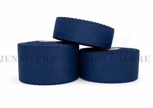 Scallop Ribbon, LIGHT NAVY, Wavy Edge Ribbon, Grosgrain, Hair Bow Ribbon, Wedding Decor, Gift Wrapping, Scrapbooking, Wholesale, PER YARD