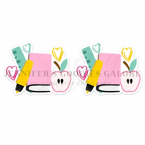 40mm, Back to School Resins, School Resins, Embellishments, Badge Reel Resins, Hair Bow Center, 2 PCS