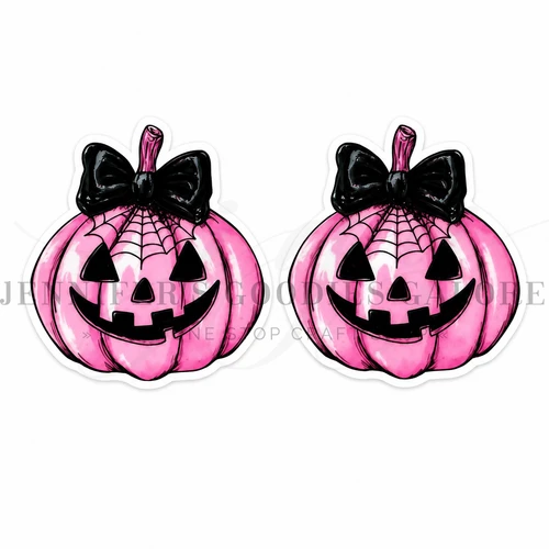 40mm, Pink Jack-O-Lantern Flatback Resin, Halloween Resins, Pumpkins, Hair Bow Centers, Badge Reel Resins, Craft Embellishments, 2 PCS