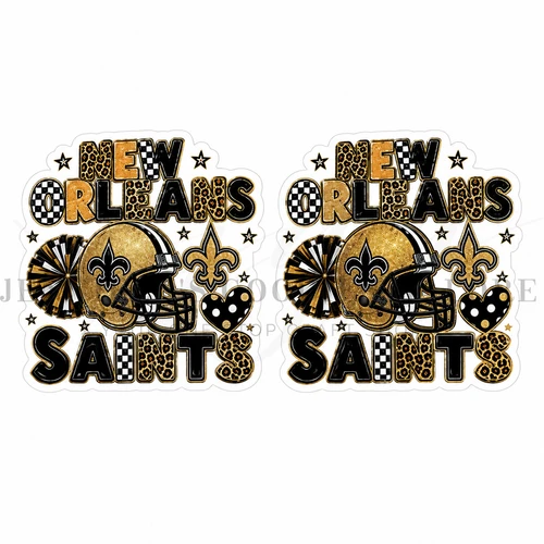 40mm, Football Resins, Planar Resins, New Orleans, Saints, Flat Backs, Embellishments, Badge Reel Resins, Hair Bow Centers, Cabochons, Wholesale Resins, 2PCS 