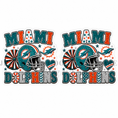 40mm, Football Resins, Planar Resins, Miami Dolphins, Flat Backs, Embellishments, Badge Reel Resins, Hair Bow Centers, Cabochons, Wholesale Resins, 2PCS