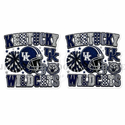 40mm, Football Resins, Planar Resins, Kentucky, Wildcats, Flat Backs, Embellishments, Badge Reel Resins, Hair Bow Centers, Cabochons, Wholesale Resins, 2PCS