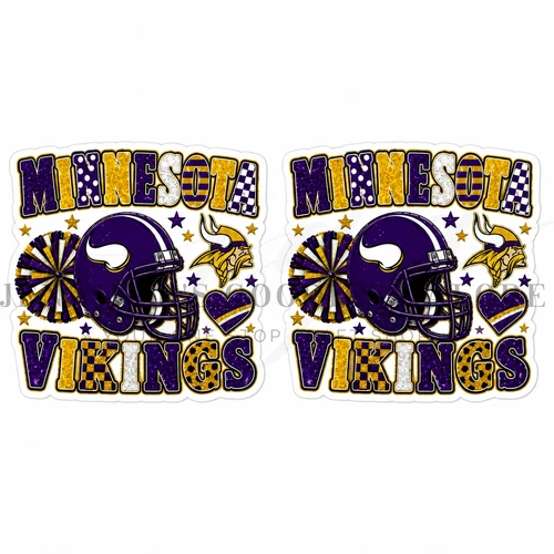 40mm, Football Resins, Planar Resins, Minnesota, Vikings, Flat Backs, Embellishments, Badge Reel Resins, Hair Bow Centers, Cabochons, Wholesale Resins, 2PCS