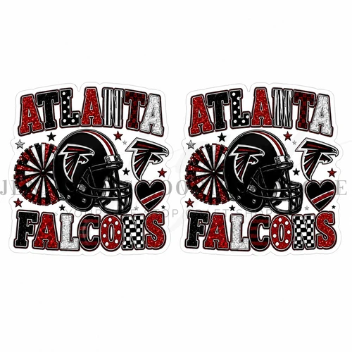 40mm, Football Resins, Planar Resins, Atlanta, Falcons, Flat Backs, Embellishments, Badge Reel Resins, Hair Bow Centers, Cabochons, Wholesale Resins, 2PCS
