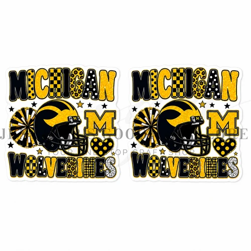 40mm, Football Resins, Planar Resins, Michigan, Wolverines, Flat Backs, Embellishments, Badge Reel Resins, Hair Bow Centers, Cabochons, Wholesale Resins, 2PCS