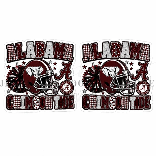 40mm, Football Resins, Planar Resins, Alabama, Crimson Tide, Flat Backs, Embellishments, Badge Reel Resins, Hair Bow Centers, Cabochons, Wholesale Resins, 2PCS