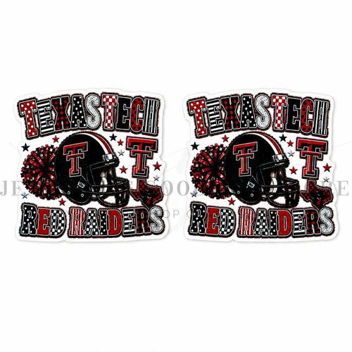 40mm, Football Resins, Planar Resins, Texas Tech, Red Raiders, Flat Backs, Embellishments, Badge Reel Resins, Hair Bow Centers, Cabochons, Wholesale Resins, 2PCS
