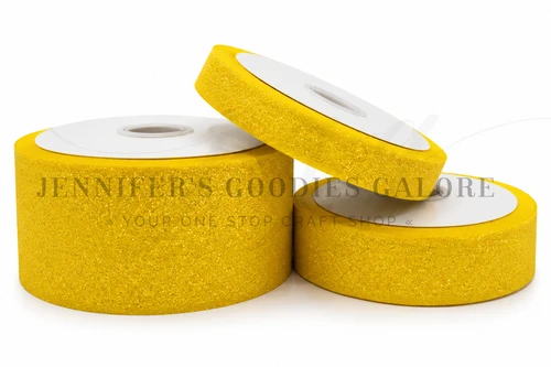 DAFFODIL Ribbon, Glitter Ribbon, Solid Ribbon, Solid Glitter Ribbon, Lanyard Ribbon, Hair Bow Ribbon, Wholesale Ribbon, PER YARD