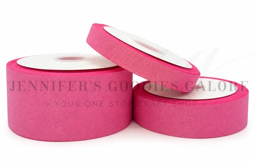 HOT PINK Ribbon, Glitter Ribbon, Solid Ribbon, Solid Glitter Ribbon, Lanyard Ribbon, Hair Bow Ribbon, Wholesale Ribbon, PER YARD