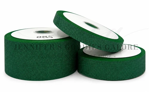 EMERALD Ribbon, Glitter Ribbon, Solid Ribbon, Solid Glitter Ribbon, Lanyard Ribbon, Hair Bow Ribbon, Wholesale Ribbon, PER YARD