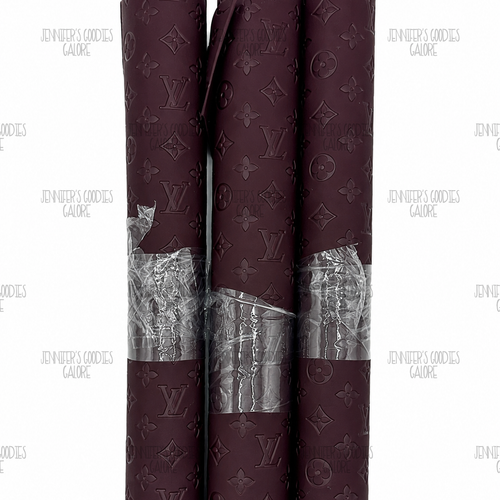 30x135cm, Embossed Leather, LV Leather, BURGUNDY, Embossed Synthetic Leather, 1 ROLL