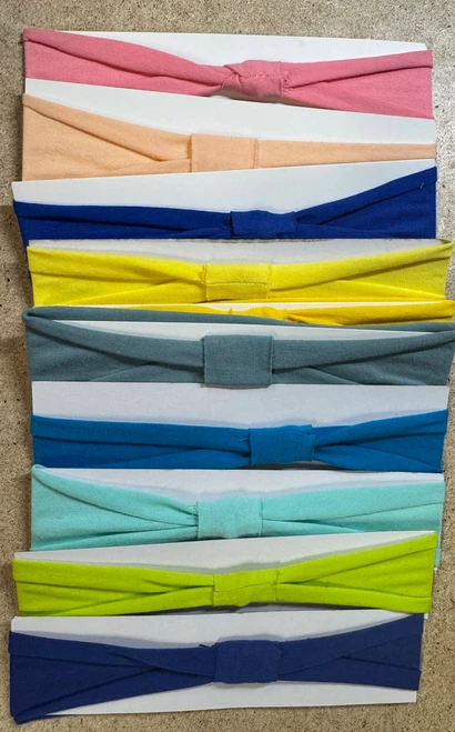 Jersey Cotton Knit Headbands, Infant Size, Bow Knot Headband, 10 PC Set