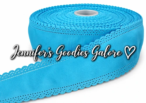 2.5", Scalloped Edge Ribbon, COPEN, Eyelet Ribbon, Lace Edge Ribbon, Hollow Edge, Hair Bow Ribbon, 1 YARD 