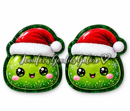 40x39mm, Christmas Resins, Dumpling Resins, Planar Resins, Santa Resins, Embellishments, Flat Back, Hair Bow Centers, Cabochons, Wholesale Resins, 2PCS