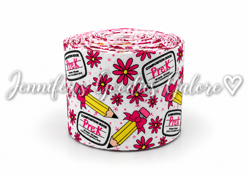 3", Back to School Ribbon, Pre-K, School, Pencil, 1 ROLL