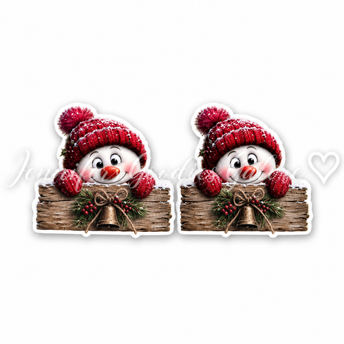 40mm, Snowman Resins, Whimsical Snowman Resins, Planar Resins, Christmas Resins, Flatback, Cabochons, Scrapbooking, Hair Bow Centers, Embellishments, 2PC