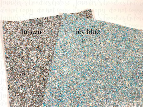 PARADISE BLUE Chunky Glitter Fabric Sheets, Chunky Glitter Fabric Sheet,  Canvas Fabric for Bows 0768 