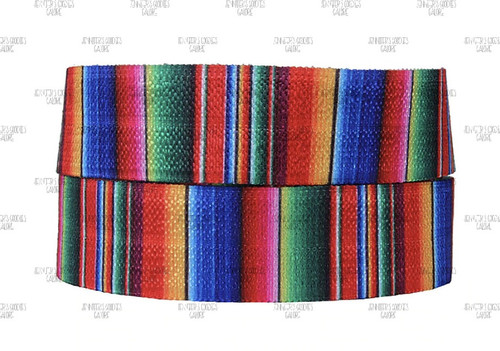  5/8", Serape FOE, Mexican Stripe Elastic, Striped FOE, Rainbow Elastic, Fold Over Elastic, FOE, Mexican Blanket, DIY Hair Ties, Elastic Hair Ties, Wholesale FOE (0104)