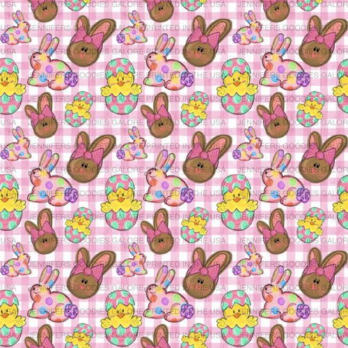 8x11", Easter Synthetic Leather, Custom Leather Sheets, Bunny Leather, Plaid Bunnies Leather Fabric, Holiday Leather Sheet, Faux Leather, Faux Leather Fabric Sheet, DIY Hair Bows, 1 Sheet