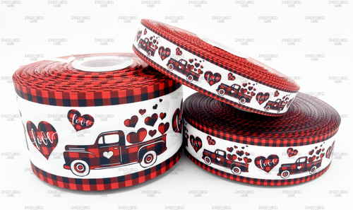 Valentine's Ribbon, Heart Ribbon, Scattered Red Hearts, Red Hearts,  Valentine Ribbon, Hair Bow Ribbon, Wholesale Ribbon, PER YARD