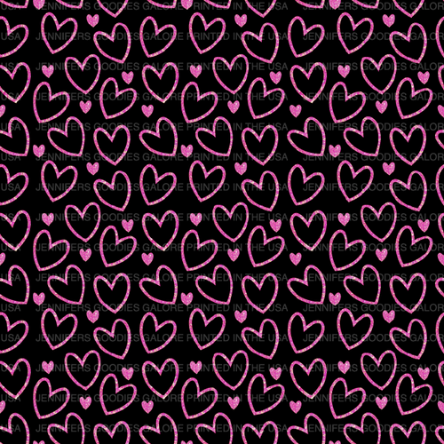 8x11", Valentine's Leather Sheets, Custom Made Leather, Hearts on Black Synthetic Leather, Pink Hearts Leather, Holiday Print Leather, Printed Leather, Faux Leather, Synthetic Leather, DIY Leather Hair Bows