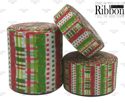 Christmas Ribbon, US Designer Ribbon, Plaid Ribbon, Polka Dot Ribbon, Brushstrokes Ribbon 