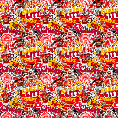 KC Chiefs Leopard Seamless | Repeat Pattern | Digital Pattern