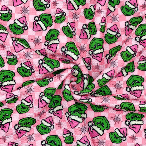 Grinch Fabric, Printed Liverpool Bullet Fabric, Christmas Liverpool