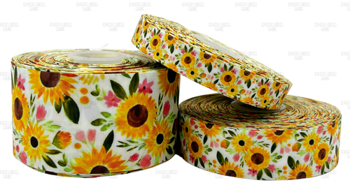 Sunflower Ribbon Spool Sunflower Ribbon, Floral Ribbon, Summer Flowers Ribbon, Lanyard Ribbon ...