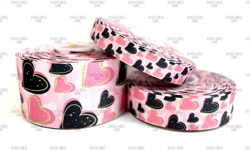 Valentine's Ribbon, Heart Ribbon, Scattered Red Hearts, Red Hearts,  Valentine Ribbon, Hair Bow Ribbon, Wholesale Ribbon, PER YARD