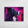 Neon Gaze – Border Collie Wall Art – Landscape Canvas Print