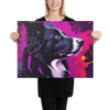 Neon Gaze – Border Collie Wall Art – Landscape Canvas Print