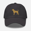 Detailed Labrador embroidery on low‑profile cap designed for lively, loyal Labs