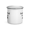 Farm‑Bred Genius – Border Collie Camper Enamel Mug 12oz