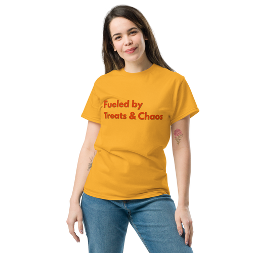 Fueled by Treats & Chaos – Treat Bag Red – T-Shirt – Wag Co. – Unisex