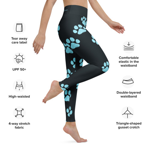 Glitch Cyan – Clarity by K9AT Yoga Leggings