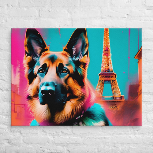 Eiffel Guardian – German Shepherd Luxury Canvas