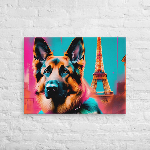 Eiffel Guardian – German Shepherd Luxury Canvas