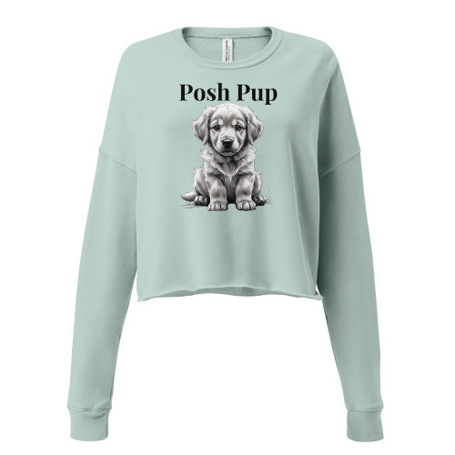 Women’s Posh Pup Crop Sweatshirt – Tailored Luxe Edition
