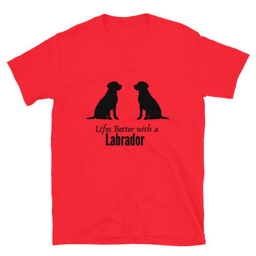 Life’s Better with a Labrador unisex T‑shirt in soft ring‑spun cotton with classic fit for easy wear