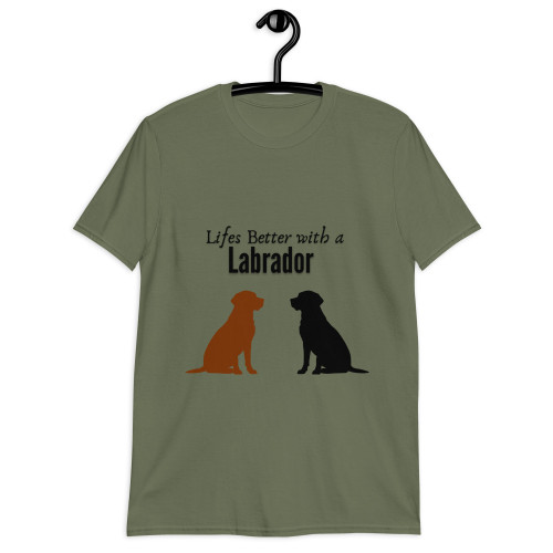 Soft ring‑spun cotton unisex T‑shirt with Labrador: Life’s Better design