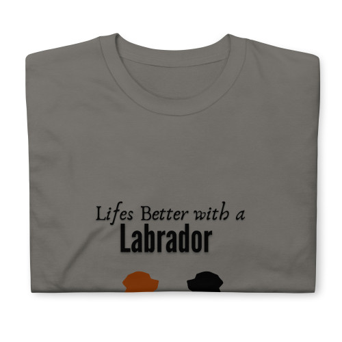 Midweight, breathable unisex T‑shirt celebrating life with a Labrador